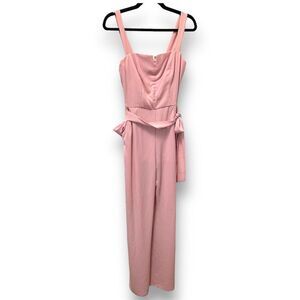 NWOT Premier Amour Pink Belted  Jumpsuit Women's‎ Sz 4 Party Summer Wedding